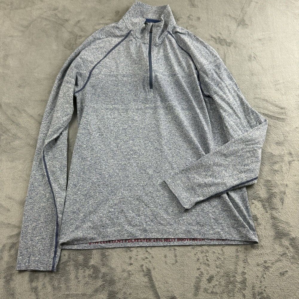 RHONE Blue Heather Quarter-Zip Performance Pullover